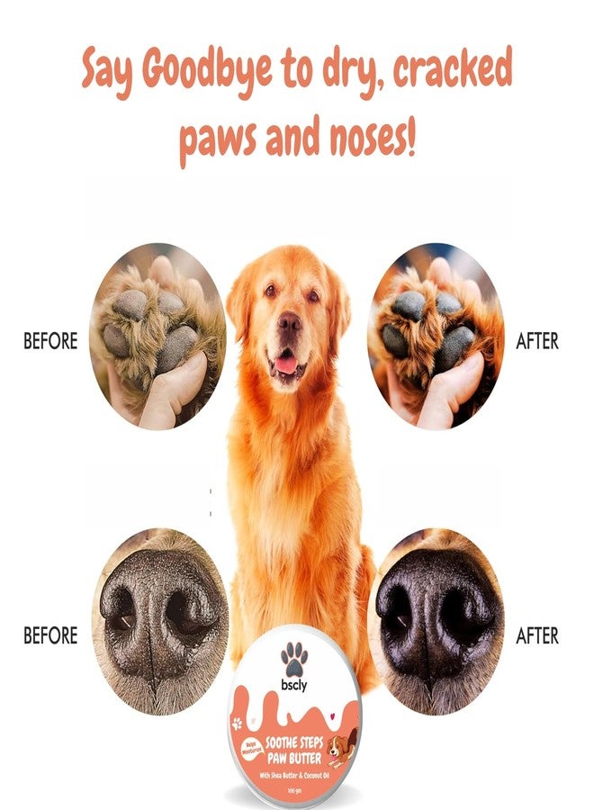 هارودز زبدة بي إس سي إل واي الطبيعية للكلاب والقطط | بلسم آمن للكلاب والقطط للتشققات وجفاف الكفوف والأنف | يعالج ويصلح ويرطب الكفوف والمرفقين والأنف الجاف والحكة (100 غرام) (عبوة واحدة) - Image 3